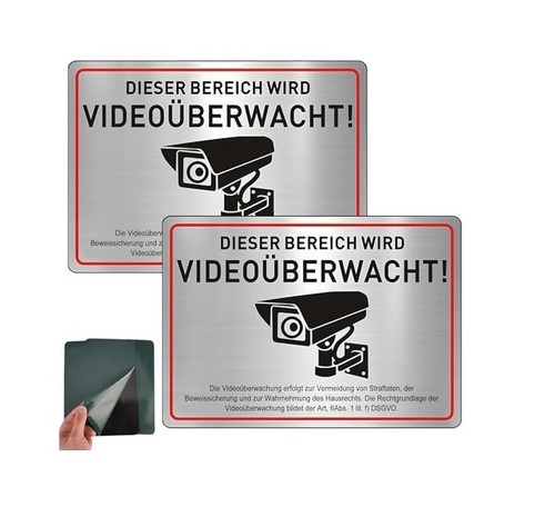 Achtung videoüberwachung - 2x,