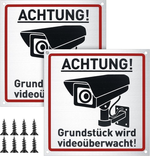 Achtung videoüberwachung - 2x,