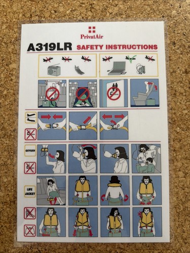 Privat air a319 safety card - privat,