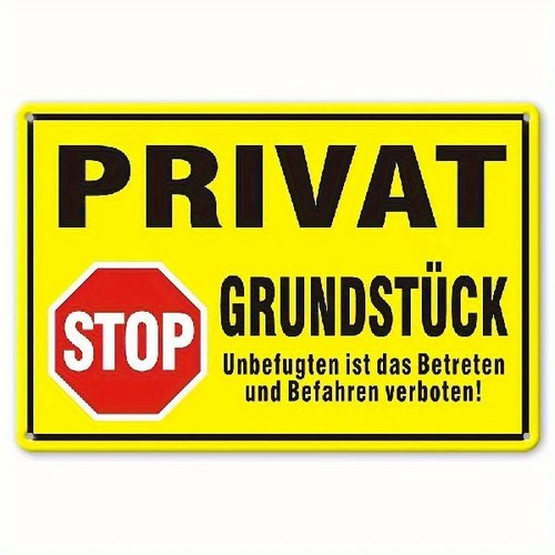 Blechschild privatgrundstück - blechschild,