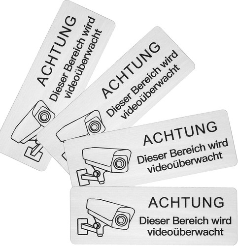 Videoüberwachung schild - schild, 4x