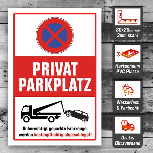 Schild privatparkplatz parken - schild,