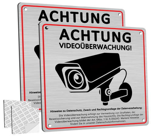 Videoüberwachung schild - 2x,