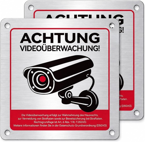 Achtung videoüberwachung - 2x,